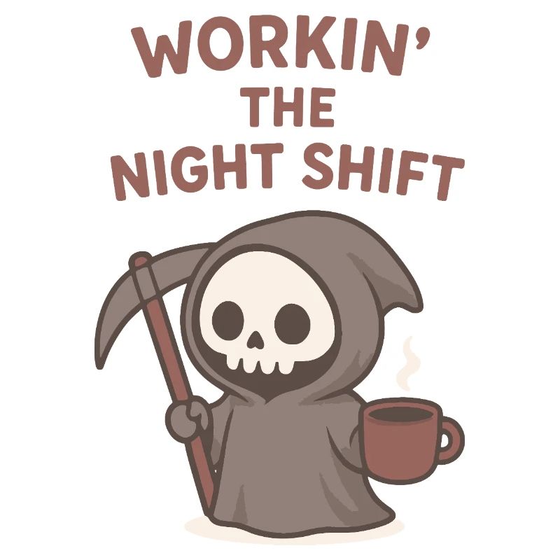 Nachtschicht Sensenmann Kaffee