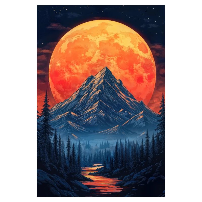 Illustration einer Gebirgslandschaft