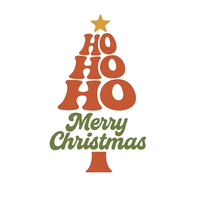 HoHoHo Weihnachtsbaum Typografie