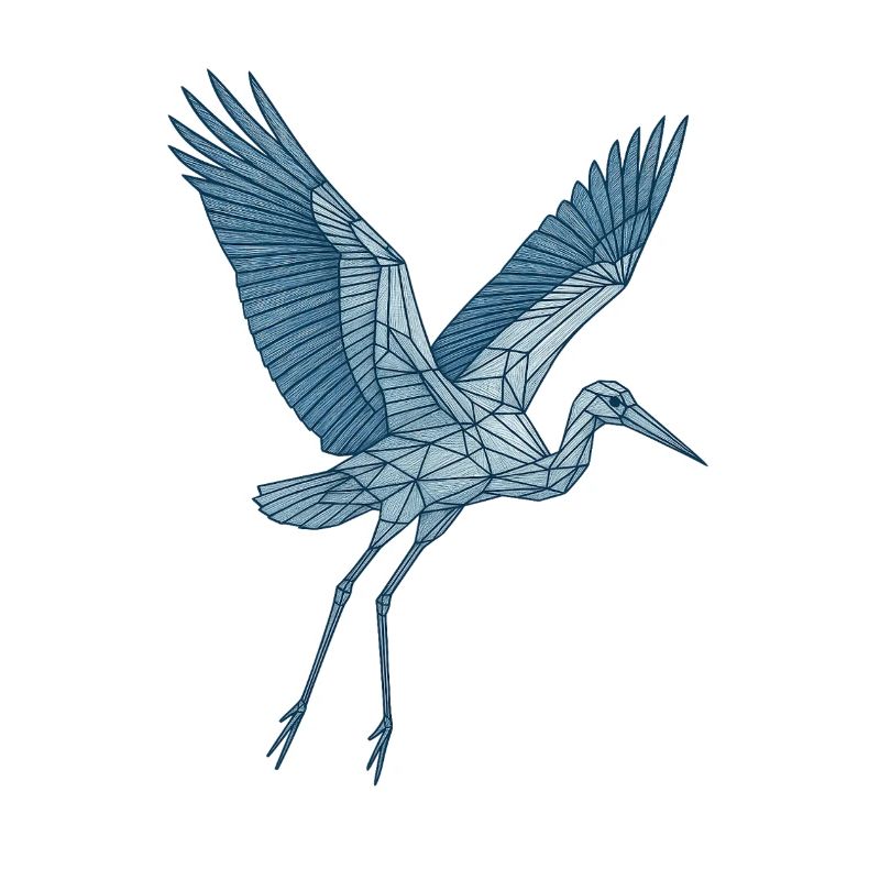 Blue Stork | Geometric Blue Crane