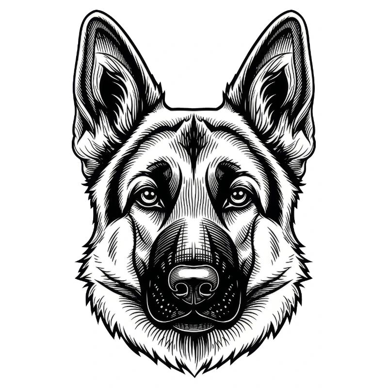 Inkline German Shepherd Head