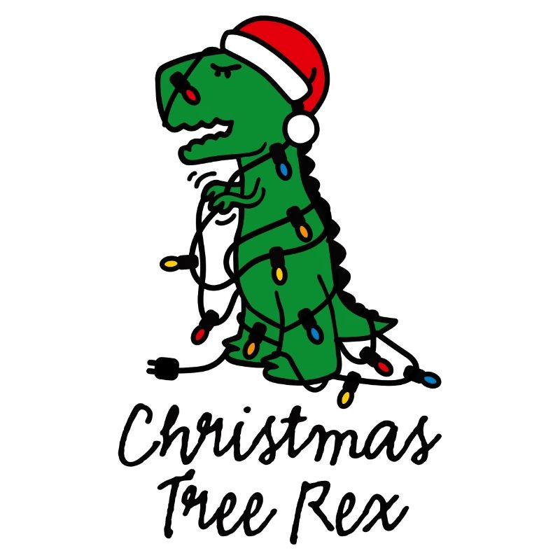 Christmas tree rex ugly xmas lights dinosaur