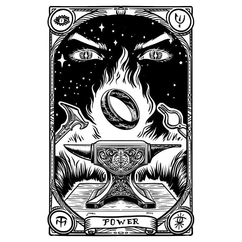 Ein Ring Tarot schwarz