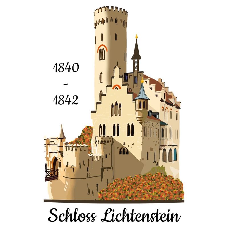 Lichtenstein Castle, hand-drawn.
