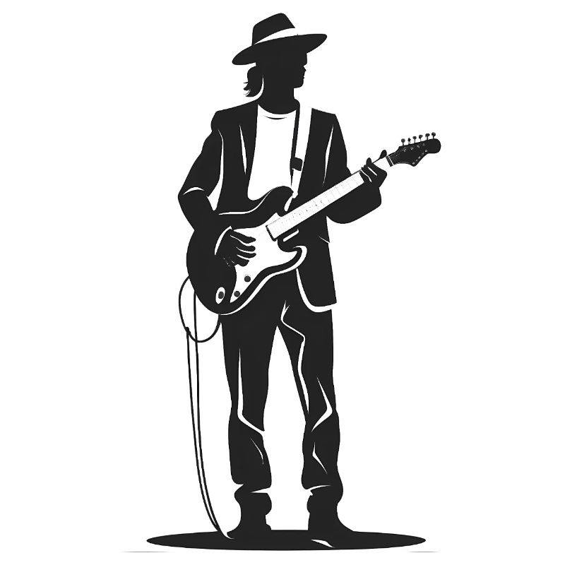 Guitarrist - Cool Silhouette Logo