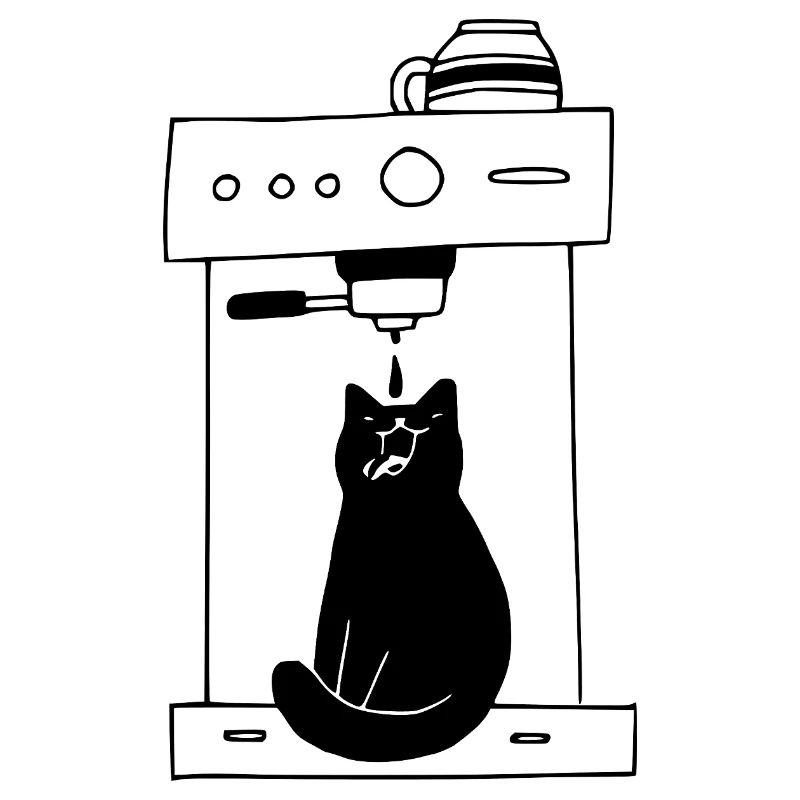 Black Cat Kaffeesüchtiger – minimalistisch
