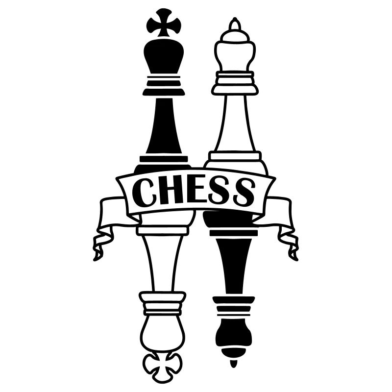 Chess transparent king queen mirror image