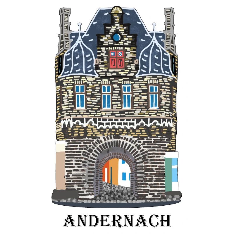 Andernach, iconic Rhine Gate, Germany