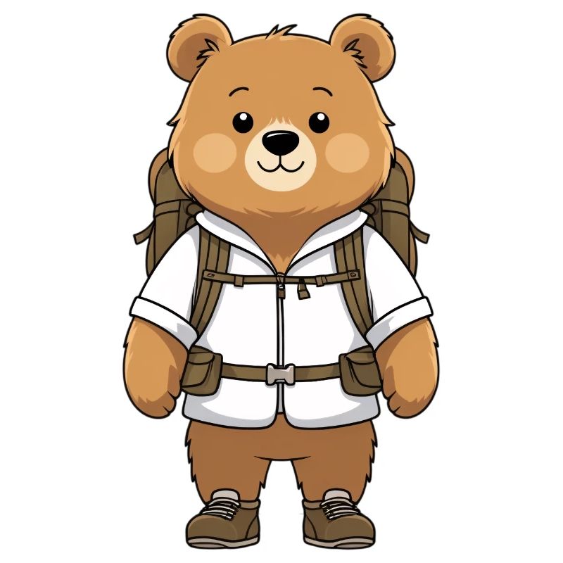 Adventure bear with backpack