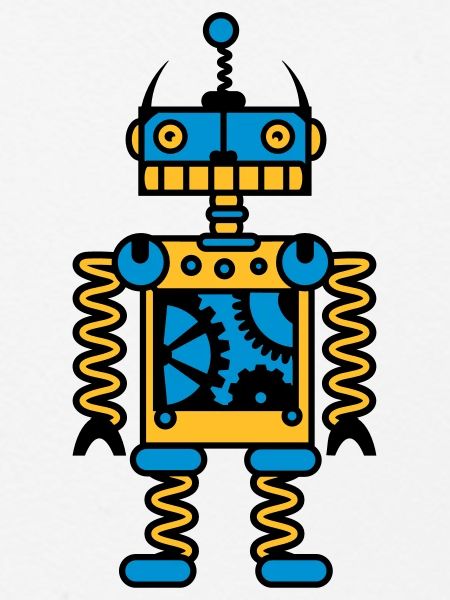 Ein Roboter mit Zahnräder