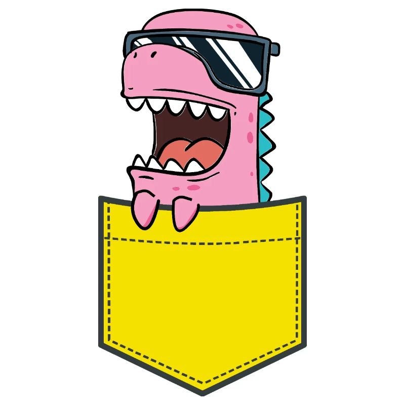 Pinker Dino mit Sonnenbrille Kinder Baby Comic