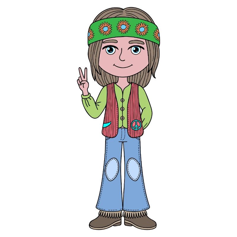 Hippie-Peace-Sign Cooles Mädchen