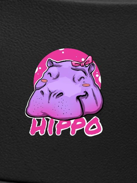 Niedliches Hippo mit rosa Schleife