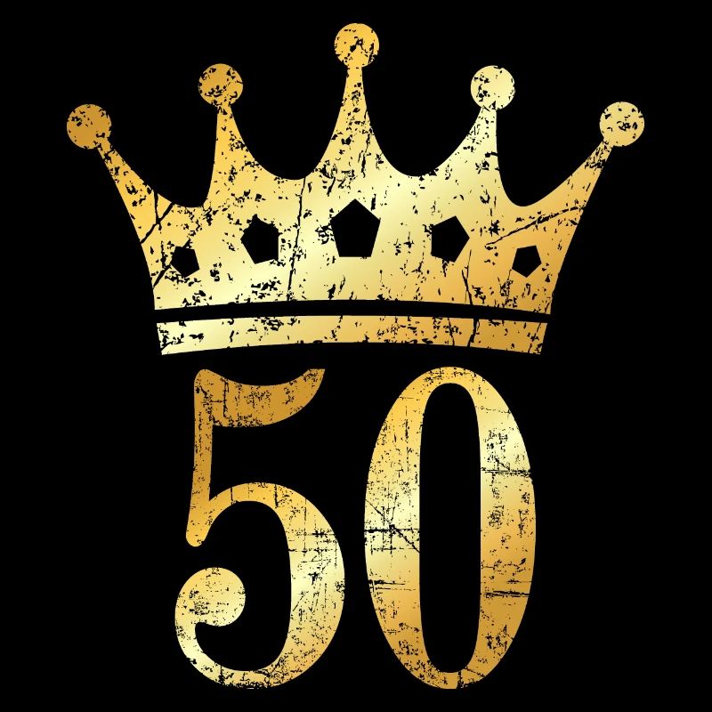 50. Geburtstag Geschenk mit Krone (Goldgelb) 50