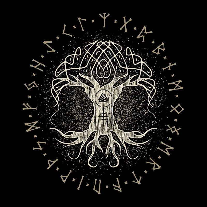 Ygdrassil Weltenbaum Baum des Lebens Valknut