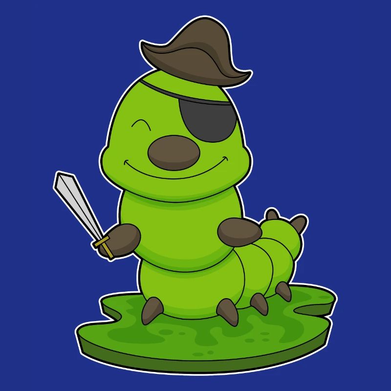 Chenille en pirate avec une épée