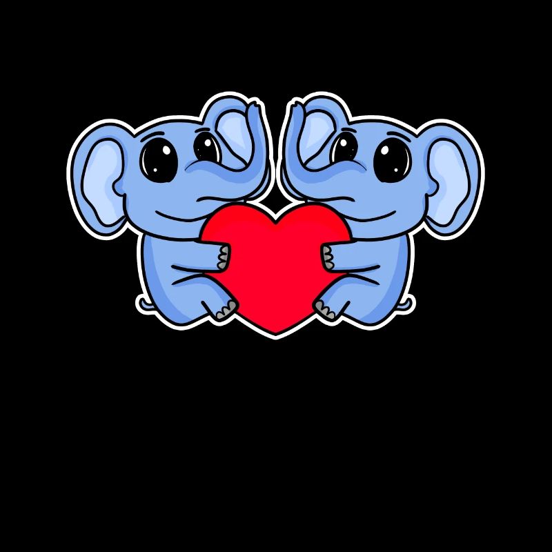 Elefant Herz Liebe Elefanten
