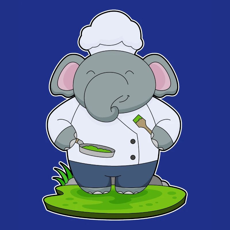 Cuisson à la poêle de cuisson d’éléphants