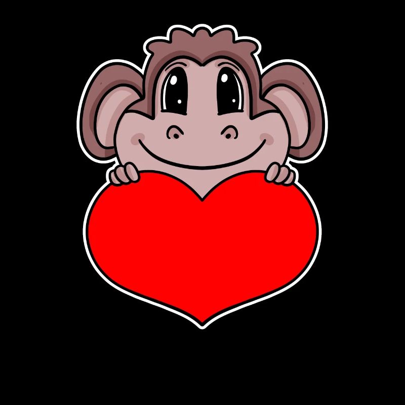 Affe Herz Liebe - Herz Motiv