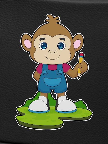 Monkey Student Pencil School