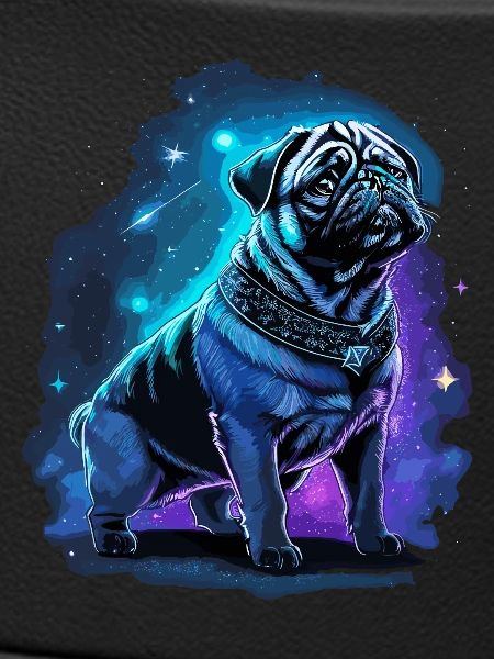 Neon Mops Hund Mitternachtszauber
