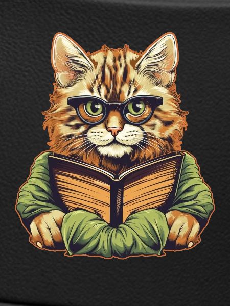 Cat with book