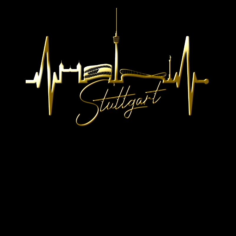 Stuttgart Skyline Herzschlag Herz Stuttgarter Fan