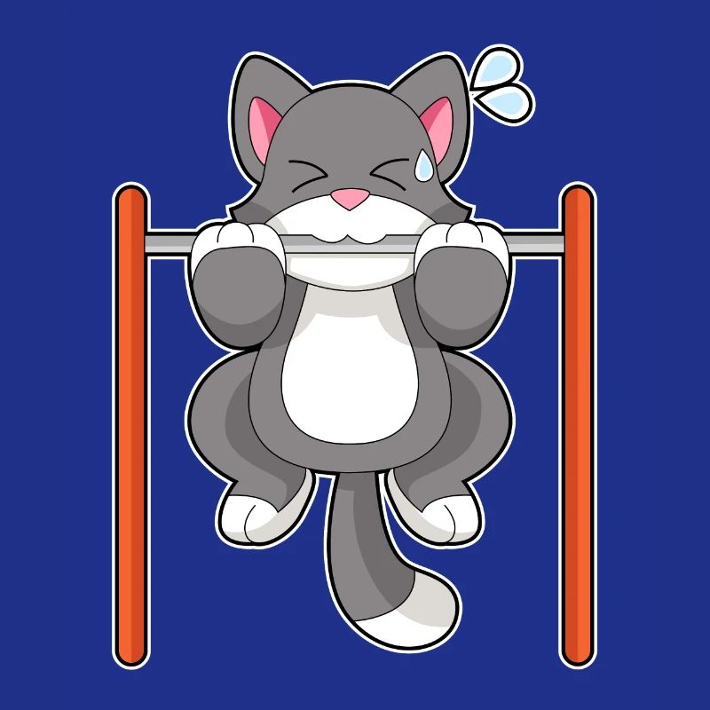 Cat Bodybuilder Pull-ups Bodybuilding