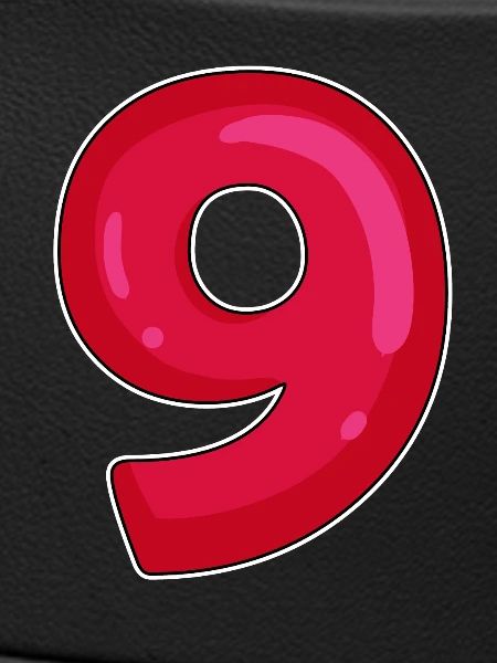 NINE - 9 - Digit red