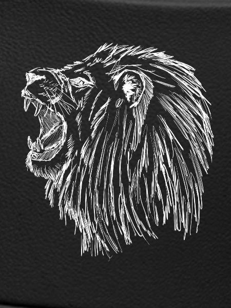 roaring lion - white