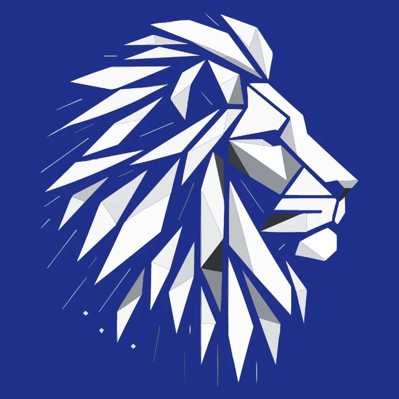 Lion Head Polygon Art