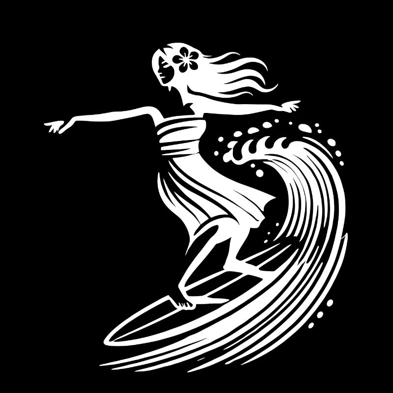 Surfen Hula Mädchen Hawaii Vintage Surf Kunst