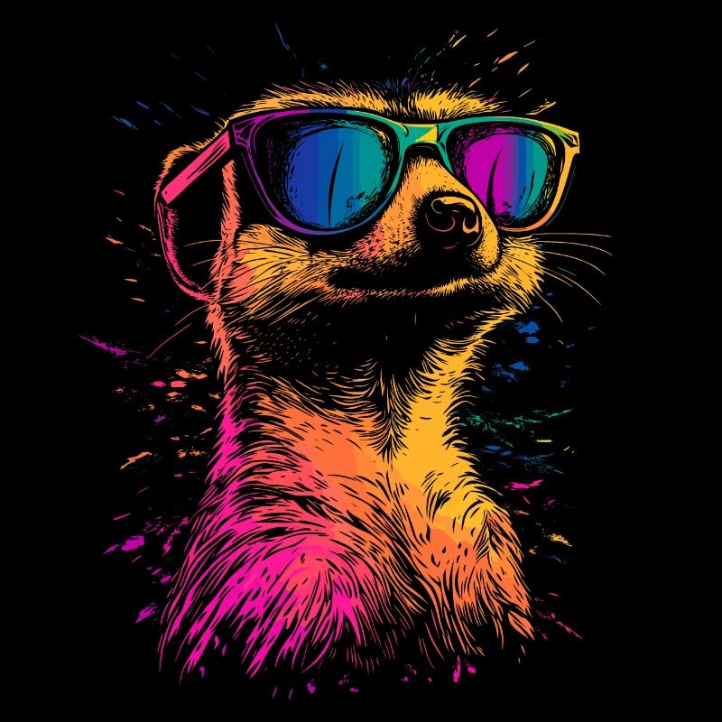 Lunettes de soleil suricate coloré mignon suricate