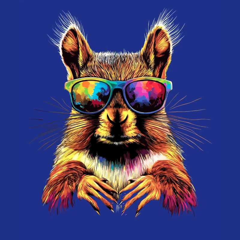 Eichhörnchen Kopfhörer Bunt Popart DJ Eichhörnchen