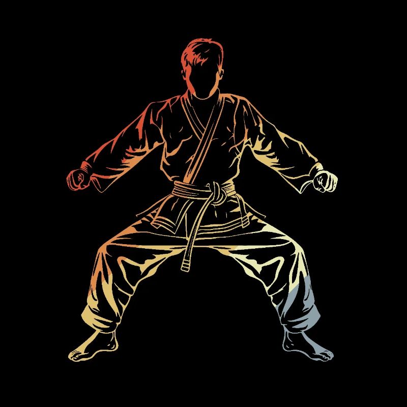 Karate Boy Sketch Vintage