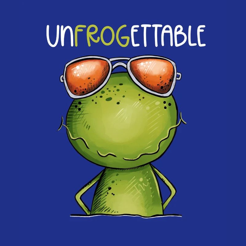 Cool frog with glasses and pun statement