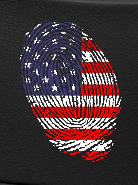USA flag fingerprints