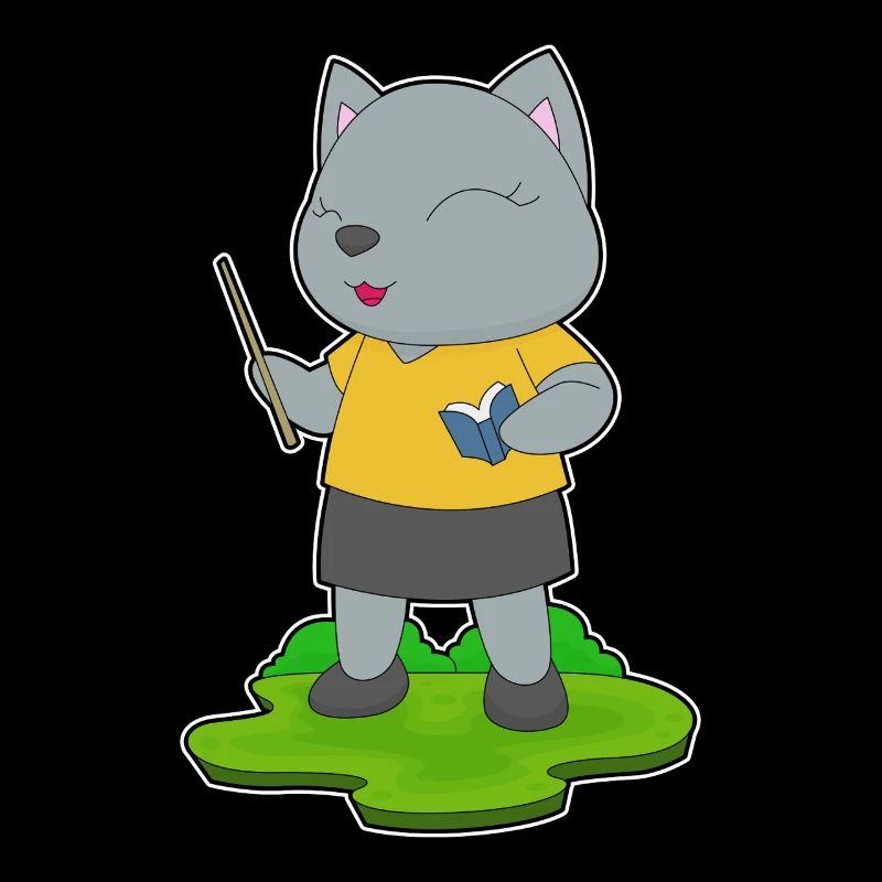 Katze Lehrer Buch Schule