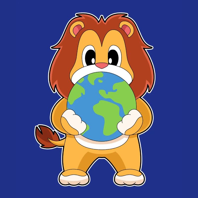 Globe terrestre du lion