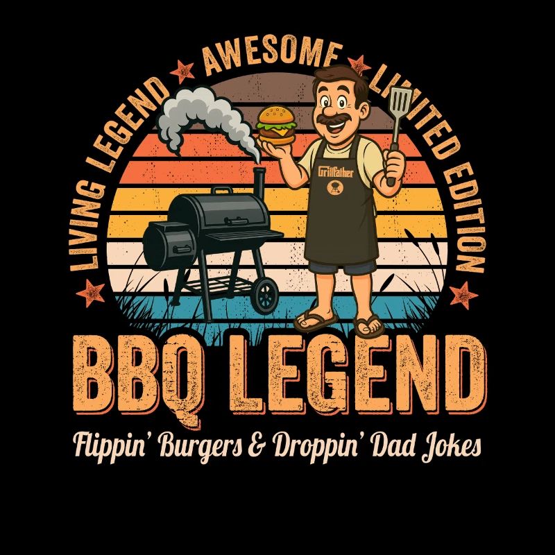 Retro BBQ Legend Lustiger Grill-Father Vatertag
