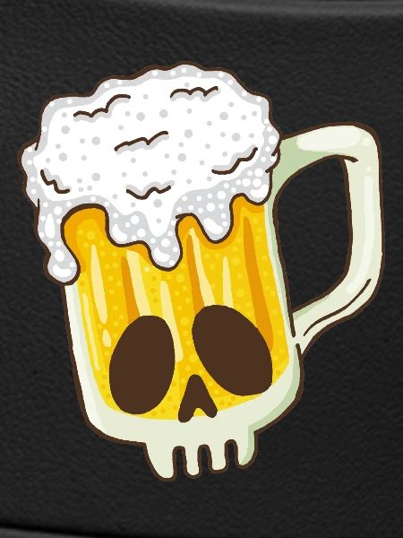 Crâne et bière
