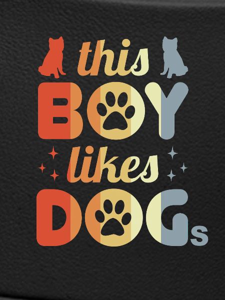 Junge der Hunde mag