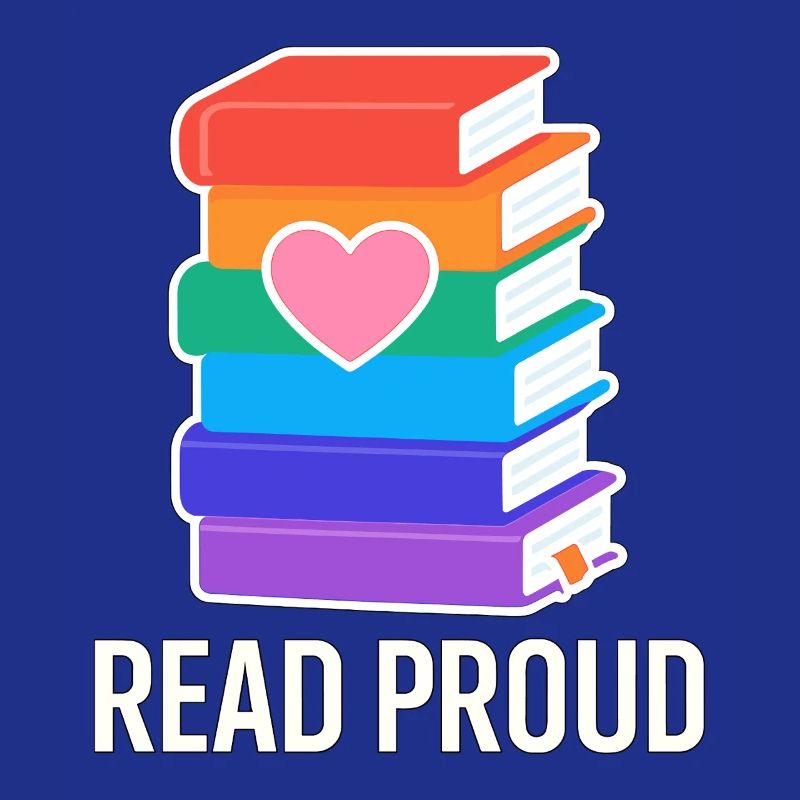 Reading Pride With Rainbow Heart