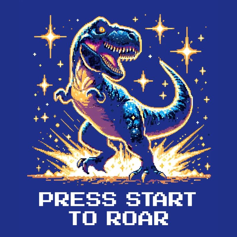Press start to roar | Dinosaur, Retro