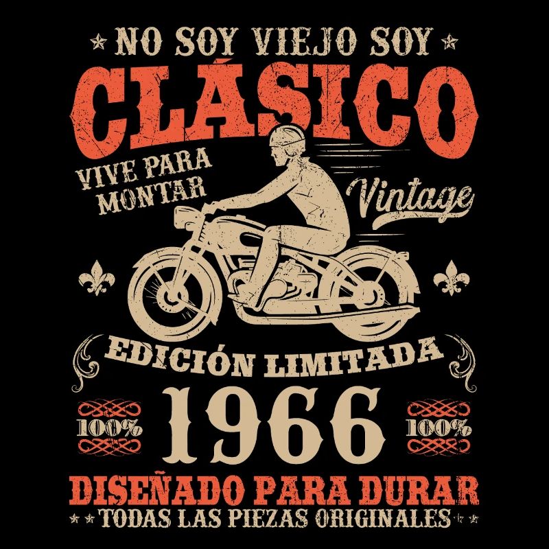 Classic 60 Year Old 1966 Vintage Motorcycle Gift
