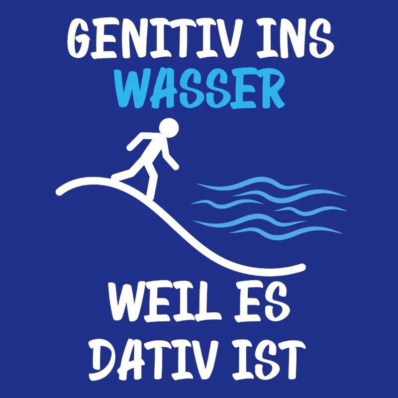 Genitive into the water because it's dative