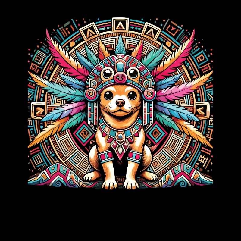Aztekischer Hund mit Federn