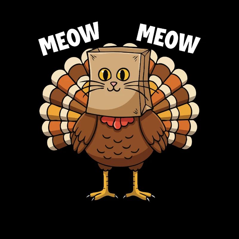 Turkey Cat Thanksgiving Fall Harvest