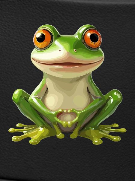 Fröhlicher Frosch Mit Großen Augen -