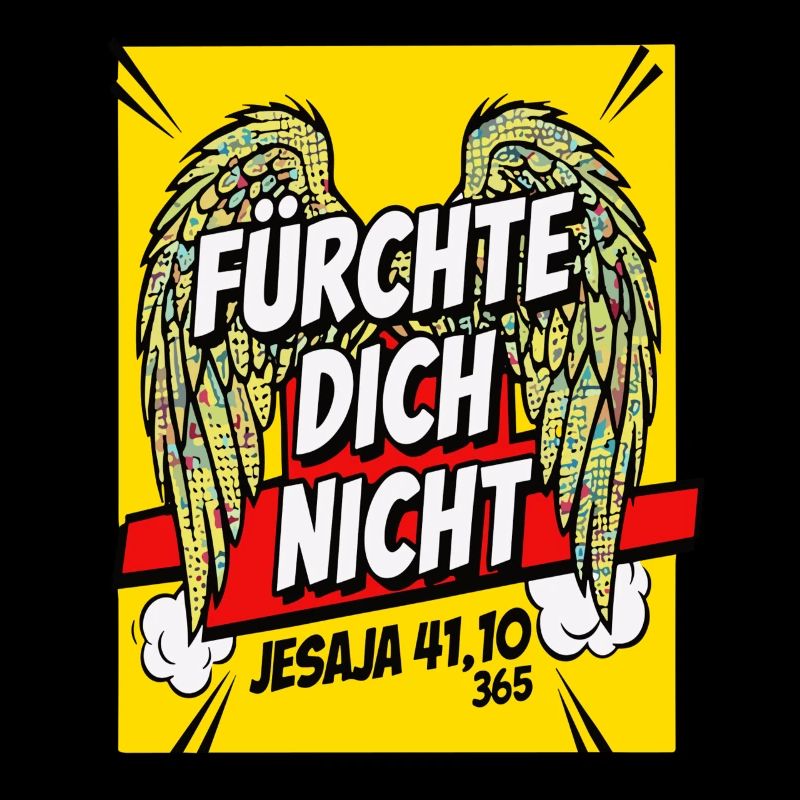 FEAR NOT Bible Verse Wings Comic Yellow